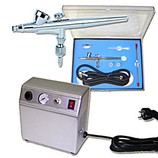 LOT AEROGRAPHE AB207K + COMPRESSEUR AS16