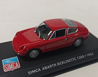 SIMCA ABARTH 1300 BERLINETTE ROUGE 1962 1/43