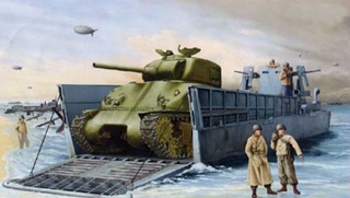 BARGE DE DEBARQUEMENT LCM3 + EQUIPAGE 1/35