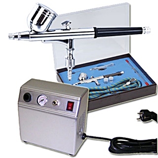LOT AEROGRAPHE AB30K + COMPRESSEUR AS16