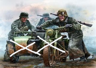 ALLEMAGNE EQUIPAGE DE SIDE CAR WWII 1/35