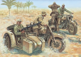 ALLEMAGNE 4 MOTOS ET PERSONNEL 1/72