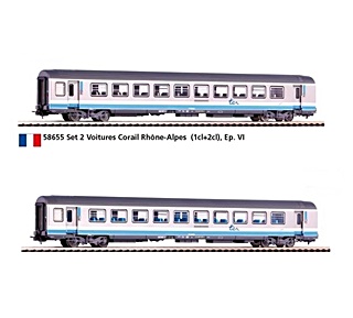 2 VOITURES CORAIL TER RHONE ALPES 1/2CL SNCF HO
