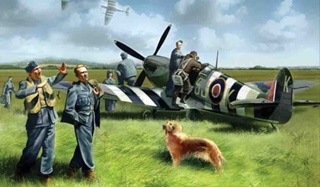 SUPERMARINE SPITFIRE MK IX + 8 FIGURINES 1/48