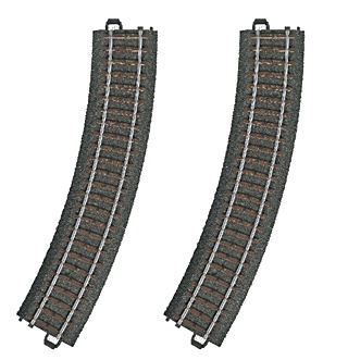 2 RAILS COURBES R1 30  BALLAST HO 24130