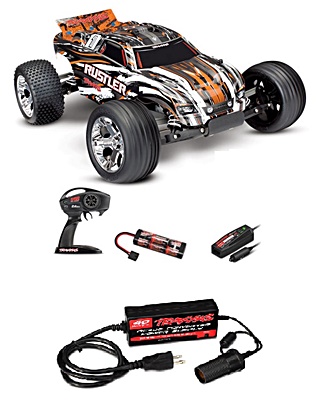 TRUGGY RUSTLER ORANGE 2WD 1/10 ET TRANSFO 220